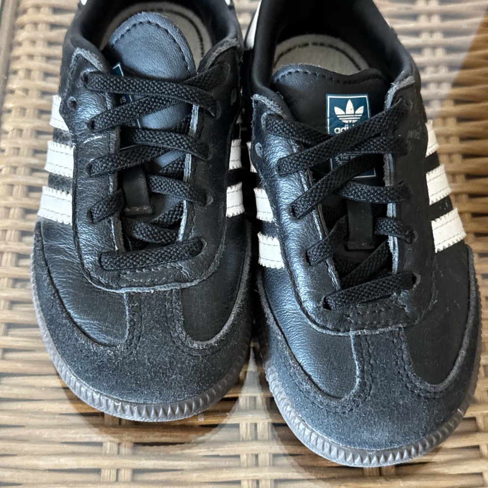 Adidas Kids Black and White Sneakers